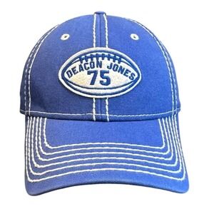 Deacon Jones 75 NFL Football Legends Red‎ Jacket Hat Cap Strap Back Blue